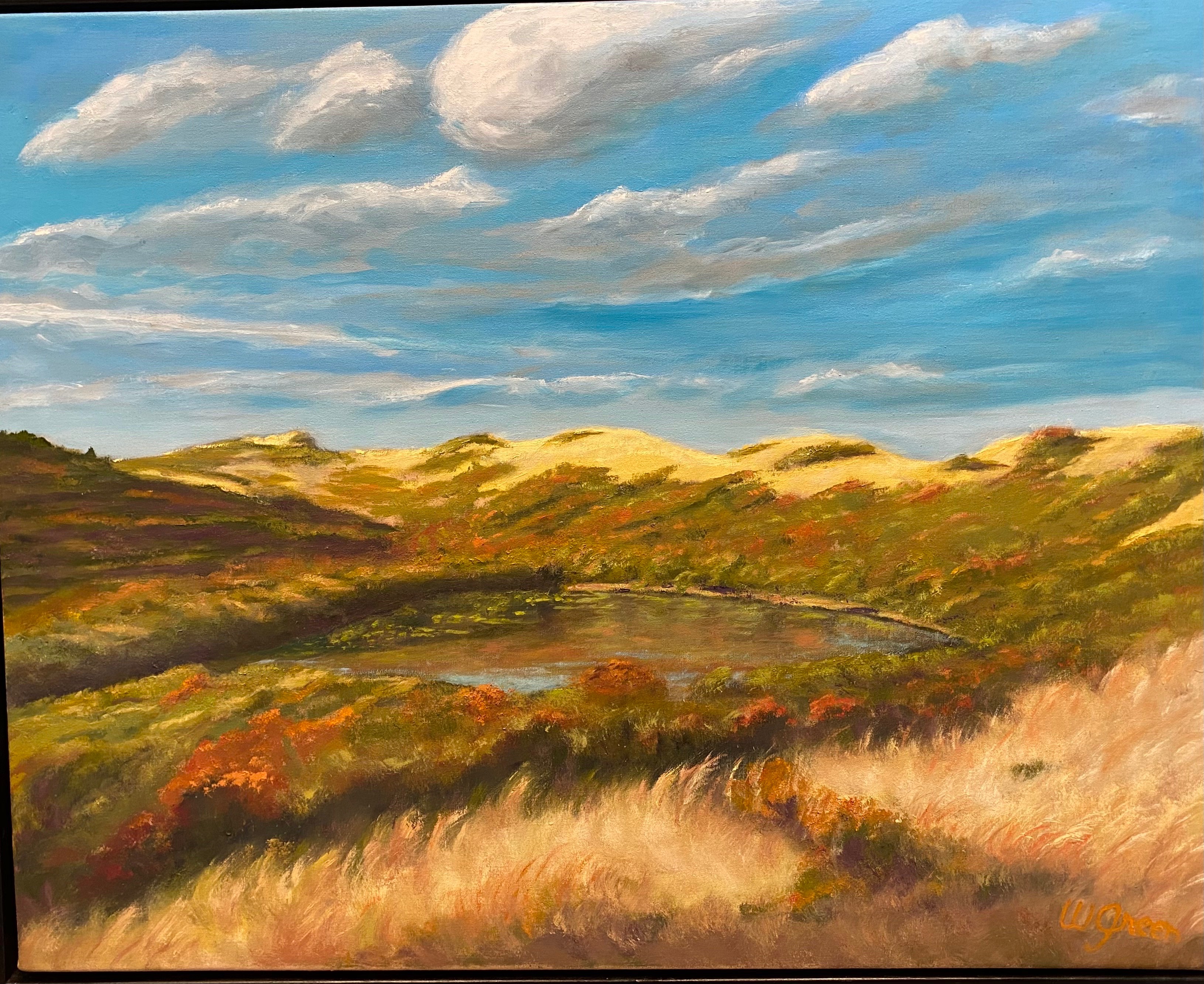 Colors of Fall at a Pond — landscape painting by Warren F Green