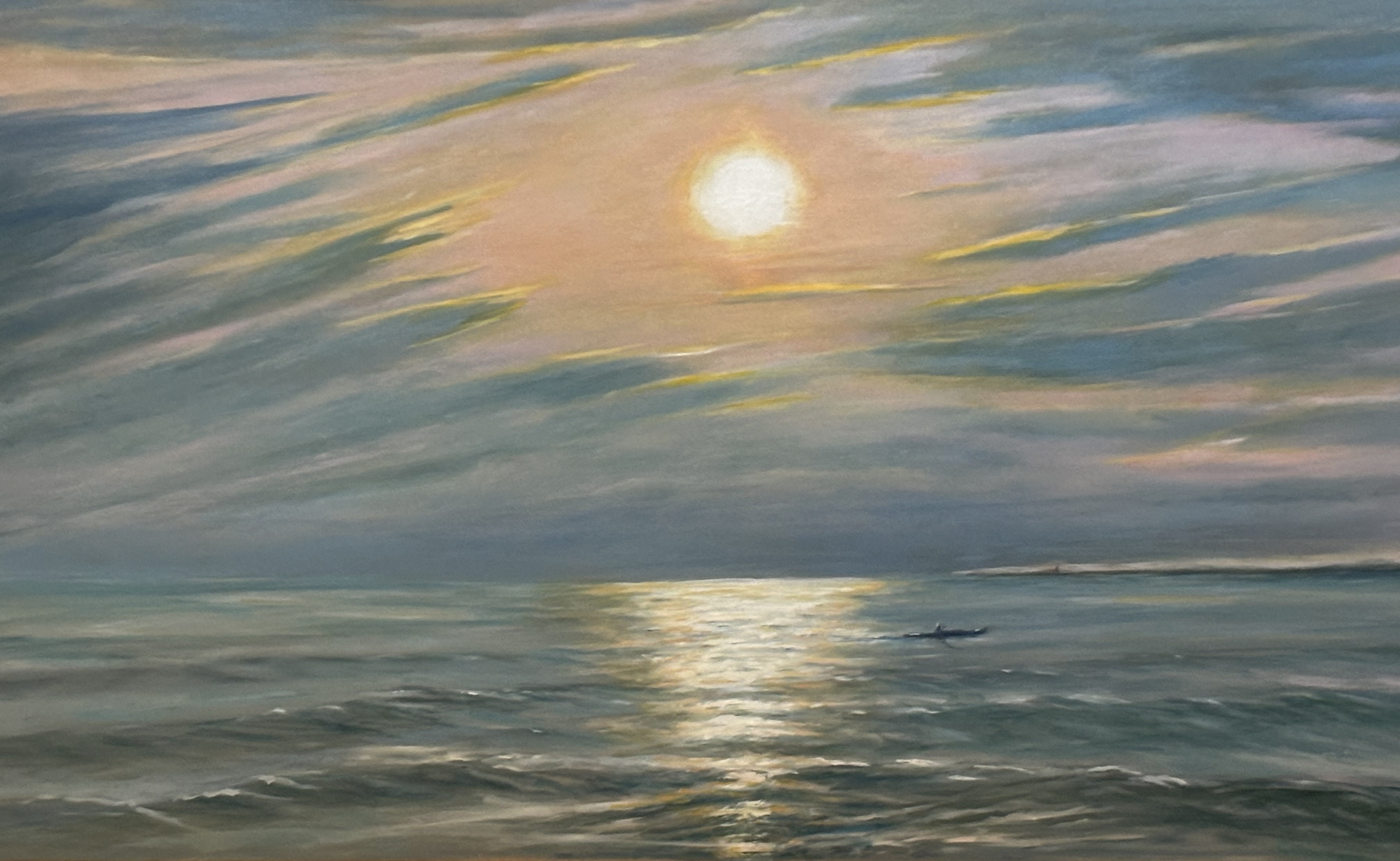 Crossing the Bay — landscape painting by Warren F Green