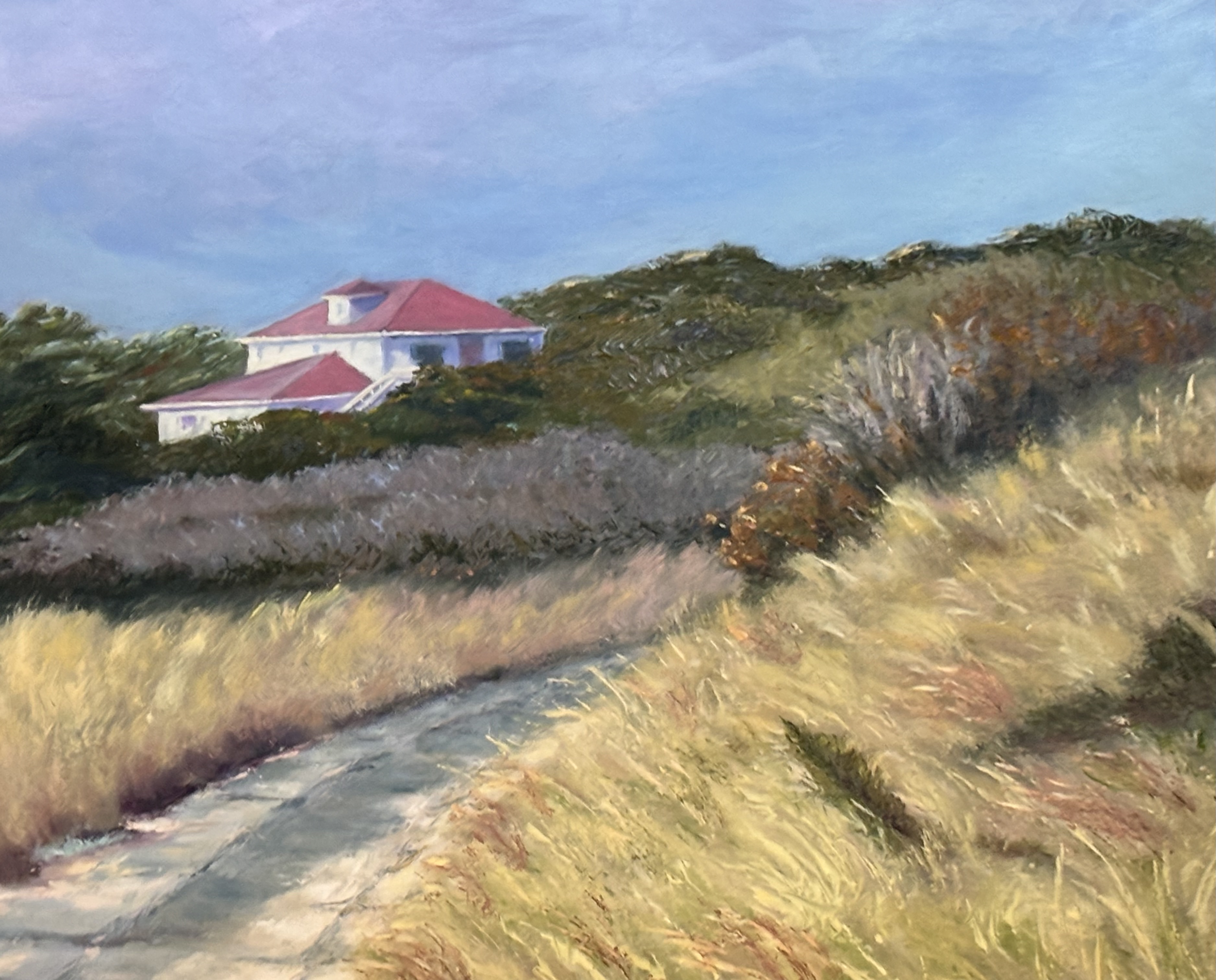 Old Memorial Road, A Fall Rendering of Memory and Beauty — landscape painting by Warren F Green